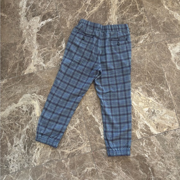 Janie & Jack Blue Plaid Kids Pants - Picture 2 of 3